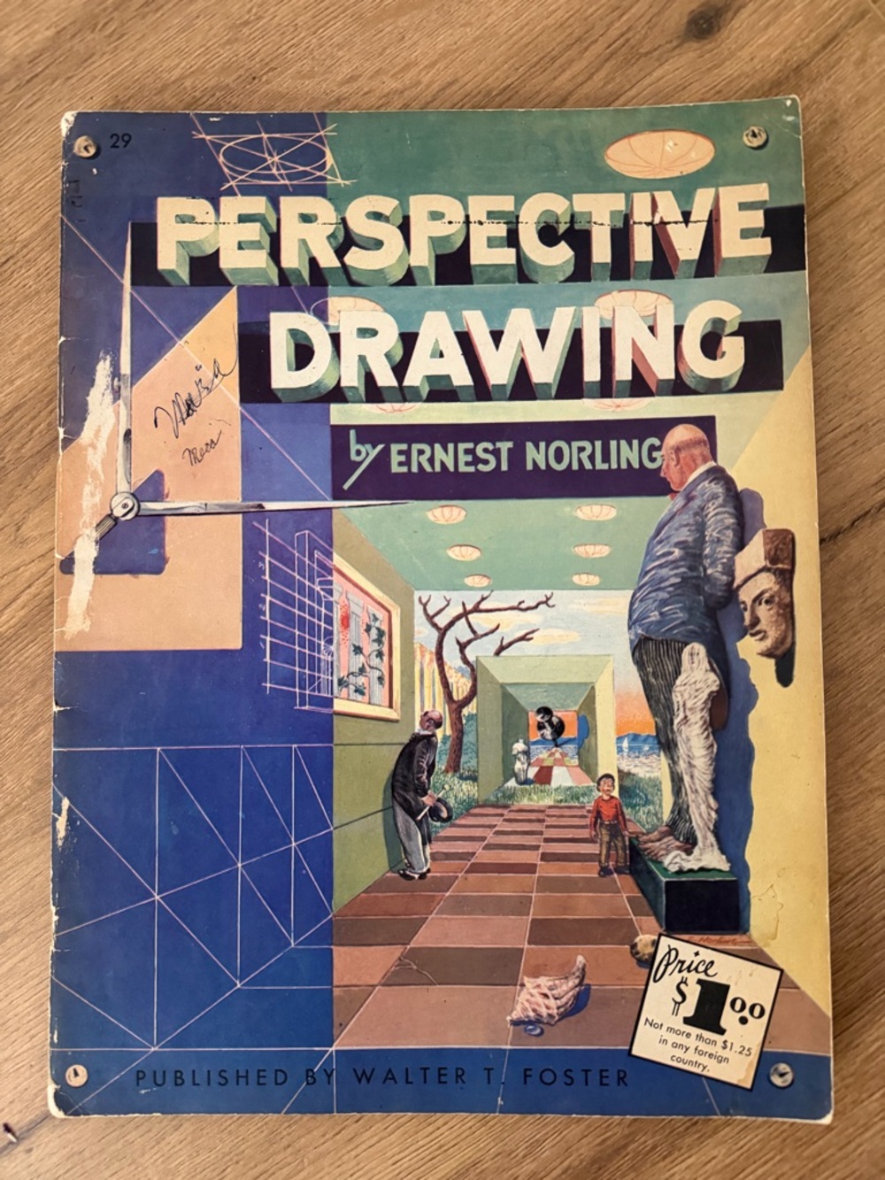 Vintage 50s Perspective Drawing by Ernest Norling - Vintage Illustrated Magazine